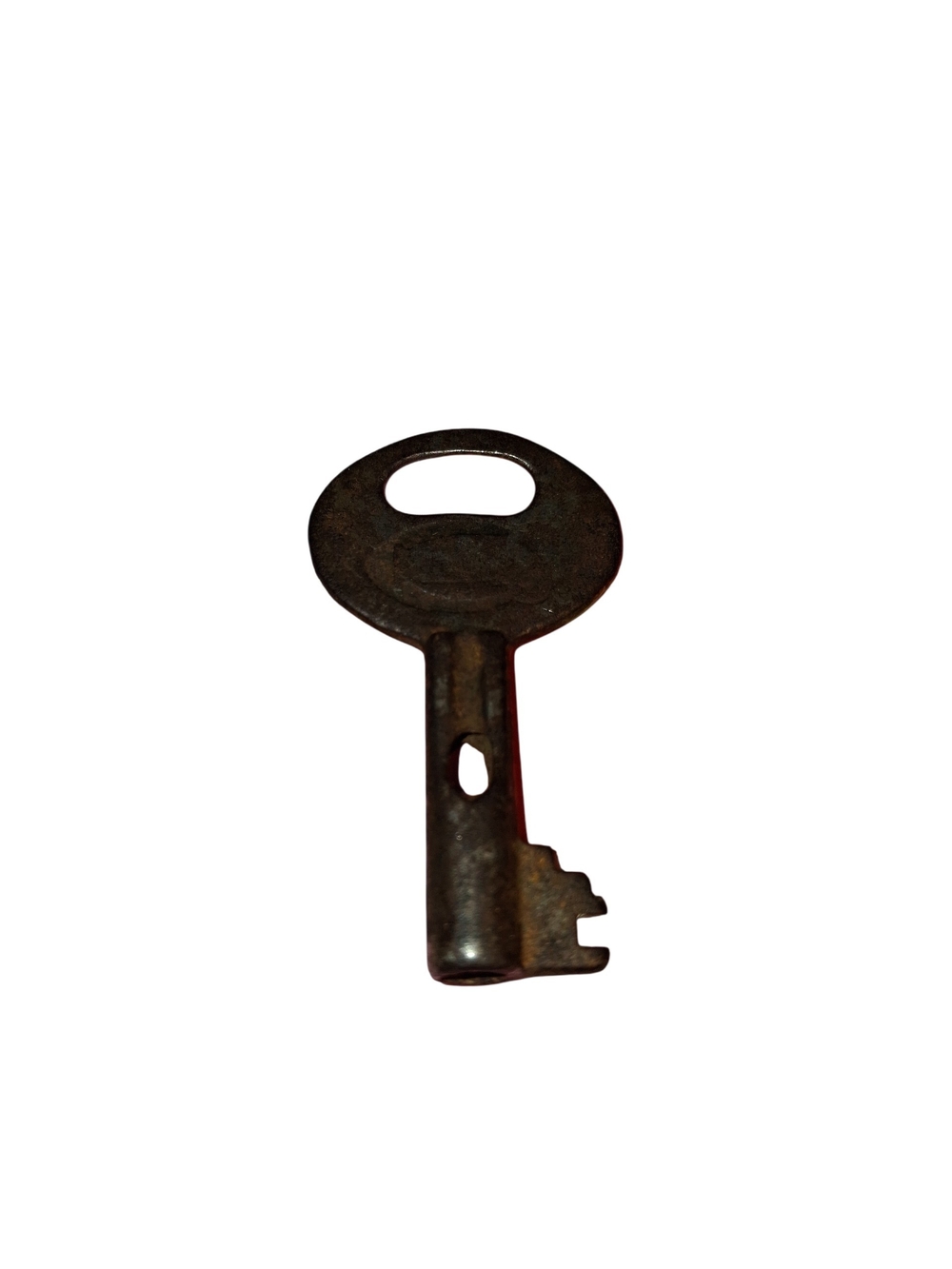 Antique-Style Round Head Metal Barrel Key in Dark Bronze